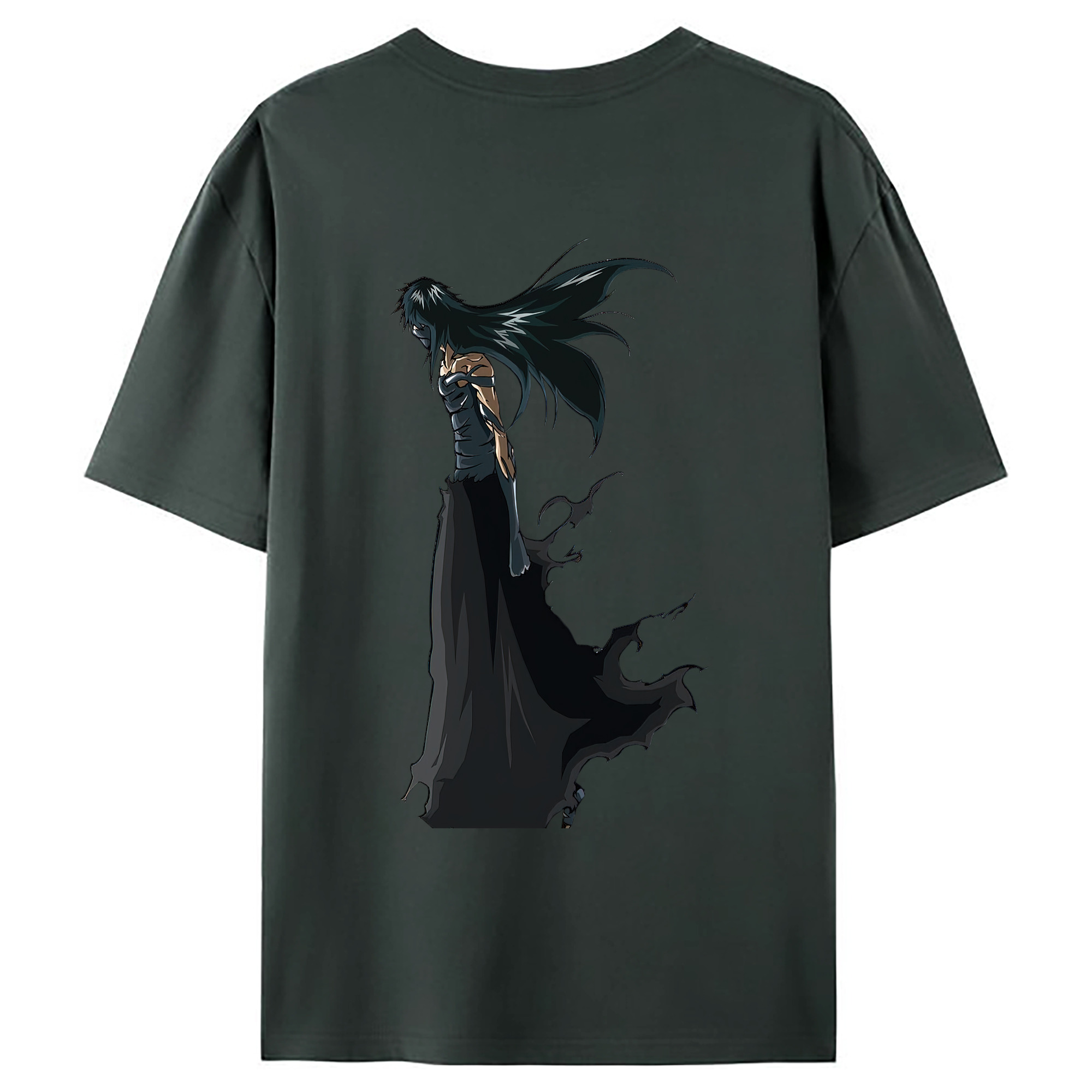 （画像用） ブリーチ 黒崎一護（くろさき いちご）BLEACH Kurosaki Ichigo 綿100％ メンズ半袖Tシャツ（バックプリント） 通気性